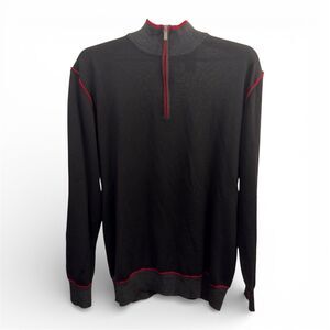 Patrick James Sweater Mens US XL Size 56 Wool Blend Long Sleeve 1/4 Zip